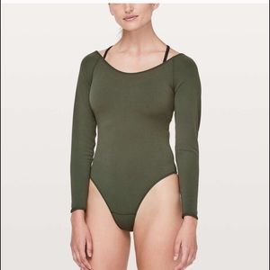 Lululemon Full Freedom Bodysuit Camo Green Size 8